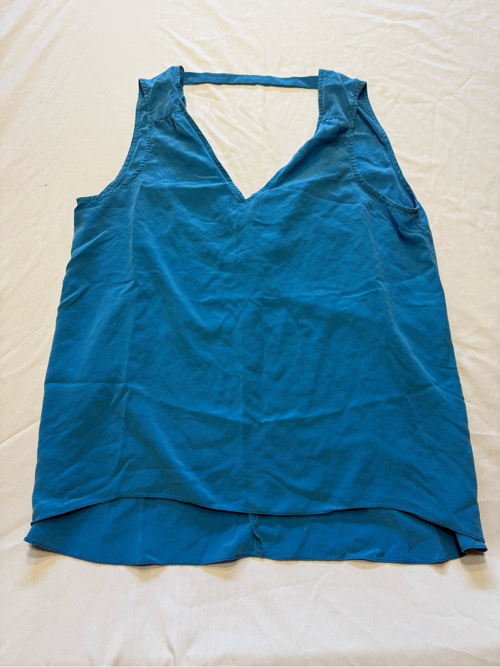 Amanda Uprichard Teal V-Neck Sleeveless Camisole